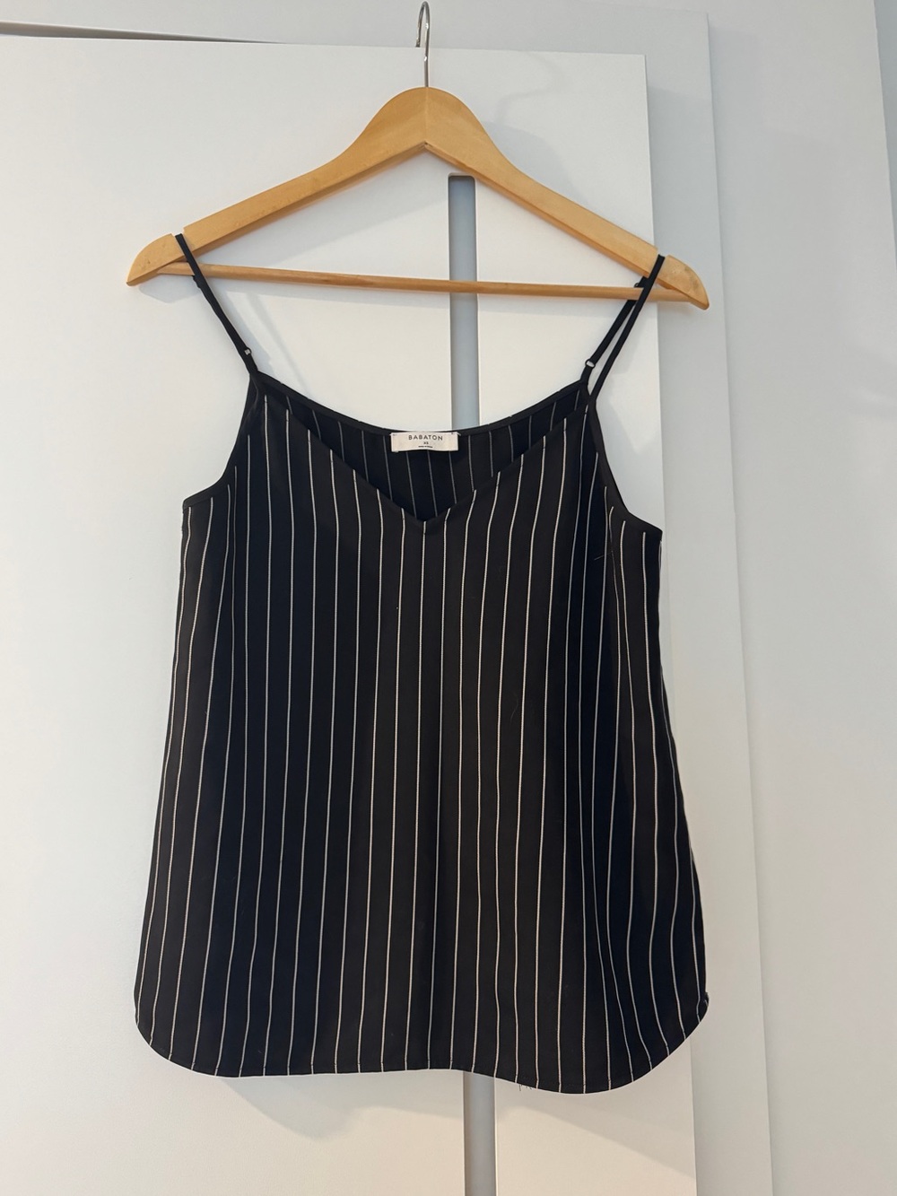 Aritzia Black Pinstripe V-Neck Camisole
